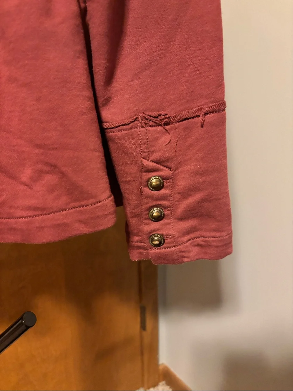 Maurices Dusty Rose Peplum Button Jacket
